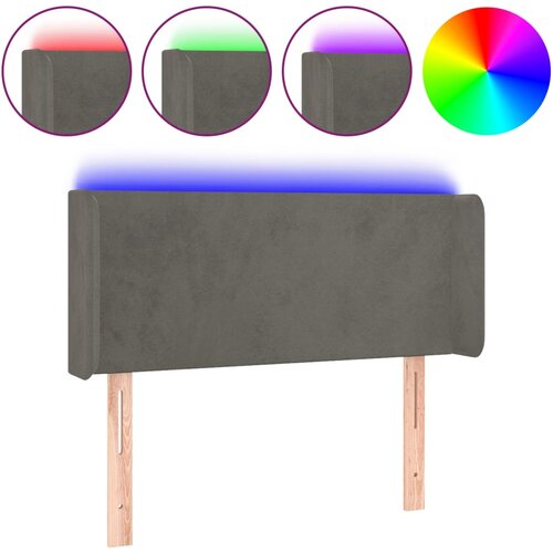 VidaXL LED posteljno vzglavje temno sivo 103x16x78/88 cm žamet, (20953457) Slike