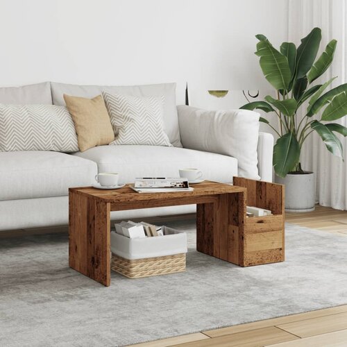 vidaXL Klubska mizica starinski les 90x45x35 cm inženirski les Cene