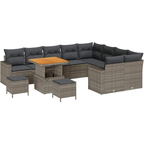 12 Vrtna sedežna garnitura 12 pcs Siva poli ratan, (5000142798) Slike