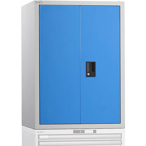 LISTA Vrhnja omarica s krilnimi vrati, z vrati iz polne pločevine, VxŠxG 1000 x 717 x 725 mm, svetlo modra