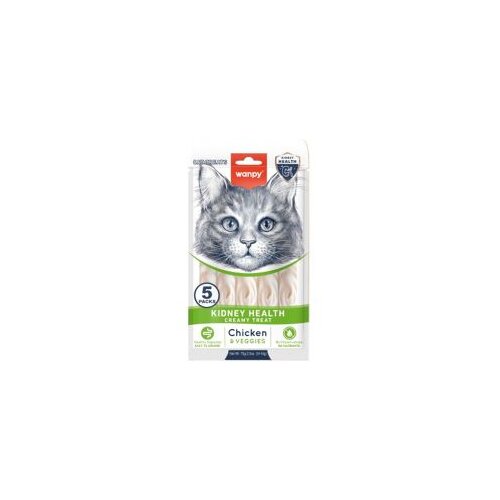 WANPY cat Creamy Lickable Treats for Cats Kidney care - Chicken & Veggies 5x14g Cene
