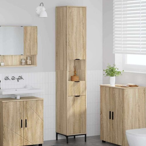 VidaXL Visoki ormarić za kupaonicu sonoma hrast 31.5 x 33 x 190 cm Slike