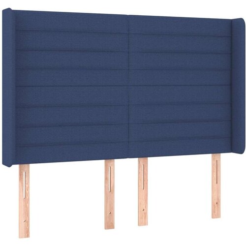  Box spring s madracem LED plavi 140x200 cm od tkanine Slike
