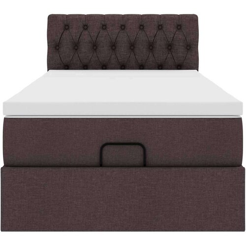 VidaXL Otomanski krevet s madracem tamnosmeđi 100x200 cm tkanine Slike