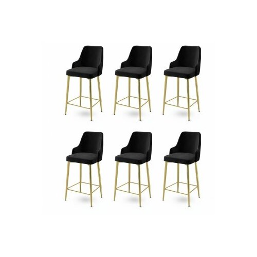 HANAH HOME set 6 barskih stolica enox black gold Slike