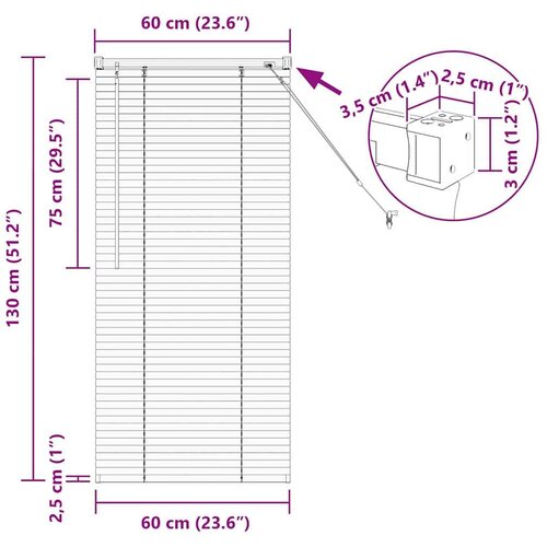  Zavjesa za prozor sa zavjesama Ostalo Tamnosiva 60 x 130 cm Aluminij Slike