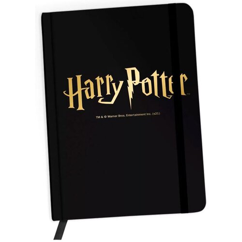 HARRY POTTER Bilježnica A5 zlatni logo, kvadratići, 96 listova Slike