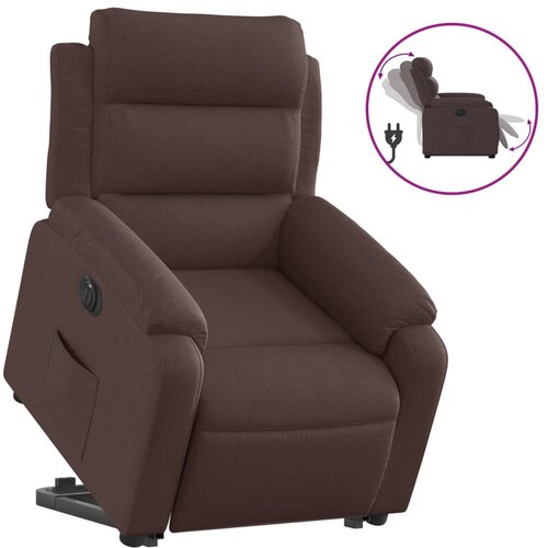 Maison Chic Električni naslanjač - Relax naslanjač s funkcijo vstajanja temno rjavo blago, (22061802) Cene