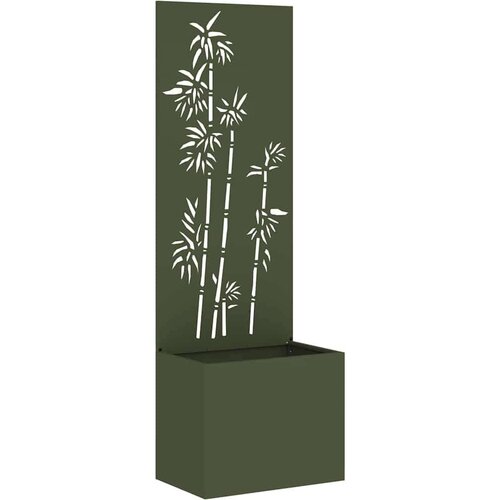 vidaXL Vrtni Sadič s Dekorativnom Pločom Maslinovo zelena 50 x 140 cm Cene