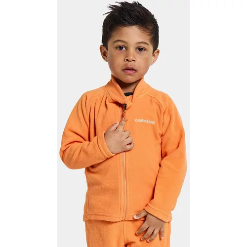 Didriksons Otroški pulover MONTE KIDS FULLZIP oranžna barva