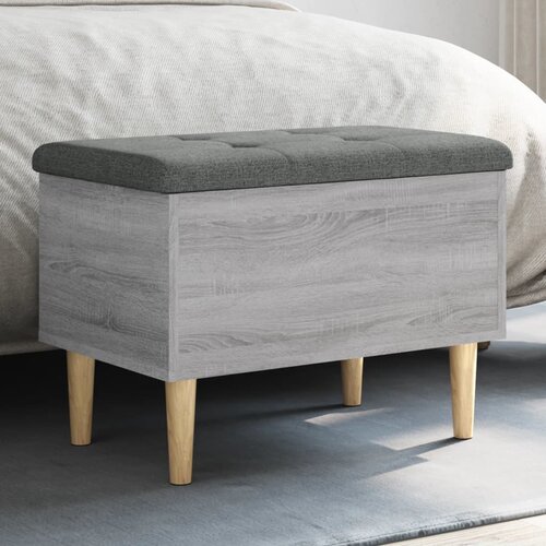  Klupa za pohranu siva boja hrasta 62x42x46 cm konstruirano drvo Slike