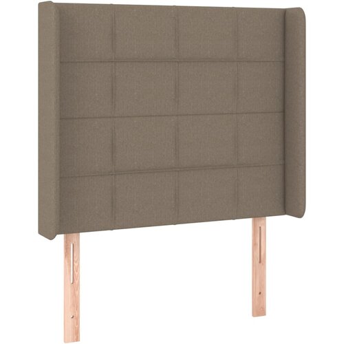  Uzglavlje s u&amp;scaron;ima smeđesivo 103x16x118/128 cm od tkanine Slike