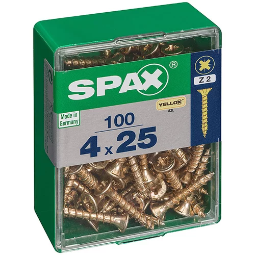 SPAX Univerzalni vijaki Spax (4 x 25 mm, polni navoj, 100 kosov)