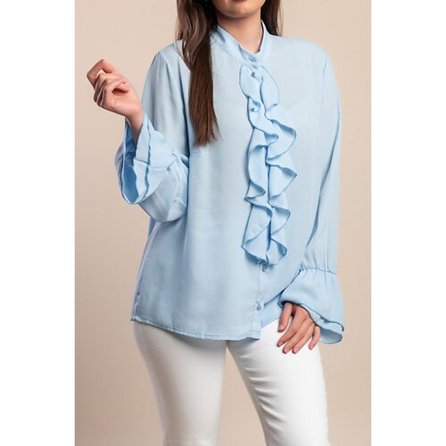 Fenzy Plus Size Bluza S Volanima, Svijetloplava Slike