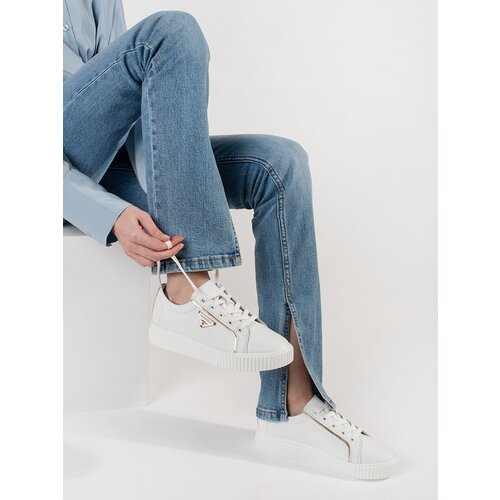 GOODIN White leather sneakers with a thick sole Slike