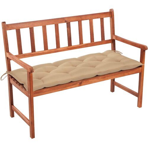  Vrtna klupa s jastukom 120 cm od masivnog bagremovog drva Bež 120 x 50 x 7 cm Slike