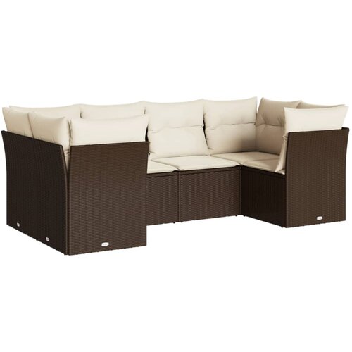 Maison Chic Seti vrtnega pohištva - Vrtna garnitura - Vrtni pohištvo set 6-delna z blazinami rjav poli ratan, (21804448) Cene