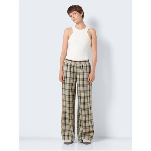 Noisy May Beige ladies checked trousers Morgan - Ladies Slike