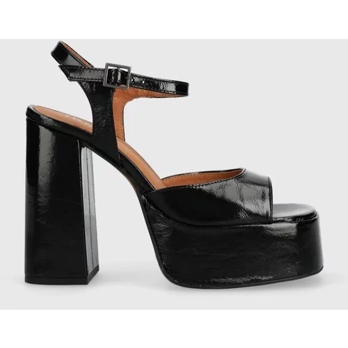 Jonak Usnjeni sandali BASILE CUIR BRILLANT črna barva, 3400110