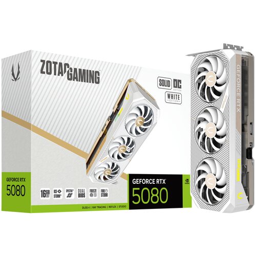 Zotac svga rtx 5080 solid oc white edition 16GB GDDR7, ZT-B50800Q-10P Slike