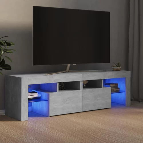 vidaXL TV omarica z LED lučkami betonsko siva 140x35x40 cm