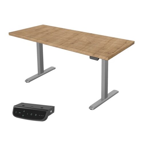 Uvi STANDARD V2 električna dvižna miza - Chalet Oak in siv okvir Slike