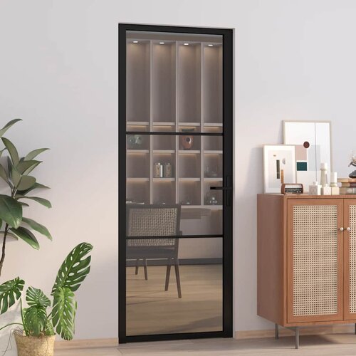  Unutarnja vrata 76 x 201,5 cm crna od ESG stakla i aluminija Cene