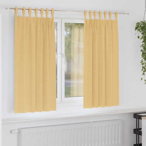 vidaXL Zavjese sa zavjesama 2 pcs Bež Poliester Cijene