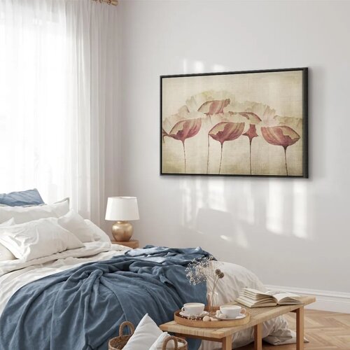  Slika - Flowers in Beige (1 Part) Wide 90x60 Slike