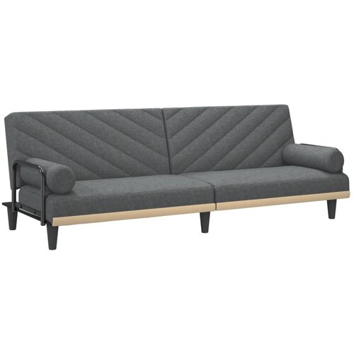 Maison Chic Raztegljiv kavč - Raztegljivi divan z naslonjali za roke temno sivo blago, (21729383) Cene