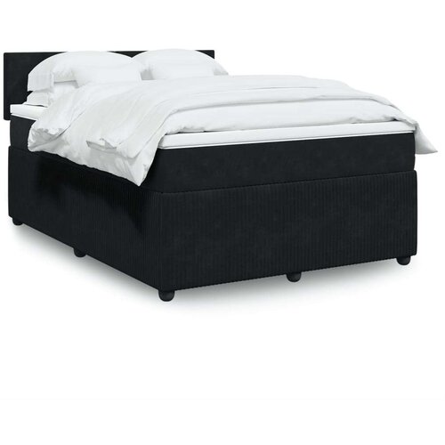vidaXL Krevet s oprugama i madracem crni 140 x 190 cm bar&scaron;unasti Cijene
