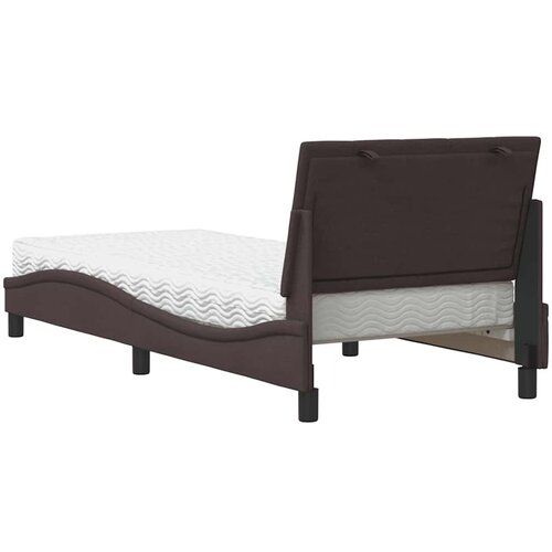  Krevet s madracem Hanko tamnosmeđi 80x200 cm od tkanine Slike