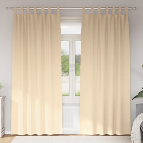 vidaXL Zavese z zavesami 2 pcs krema 225x140cm Poliester Cene