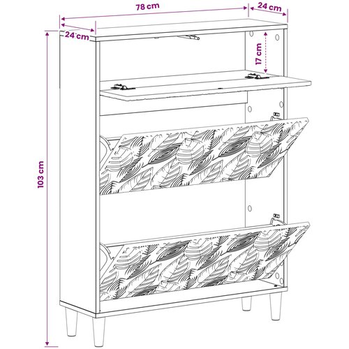  Ormar za cipele DELFT 78 x 24 x 103 cm Konstruirano drvo Crna Slike
