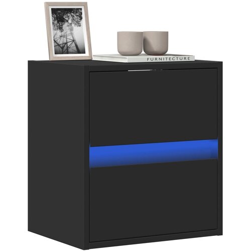 VidaXL Stenska TV omarica z LED lučkami črna 41x31x45 cm Slike