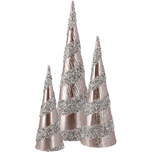 Festa Novogodi&amp;scaron;nja dekoracija Jelke Velvet, 3 Komada, 15x52cm, 14x42cm, 10.5x31cm, Srebrne boje Slike