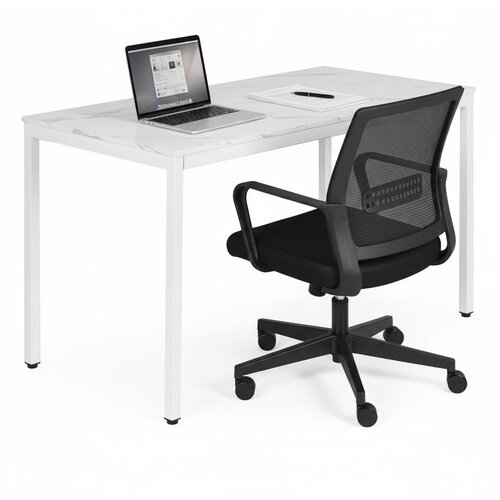 Modern Home stol za kuhinju i blagovaonicu za 4&amp;ndash;5 osoba / računalni stol 120 &amp;times; 60 cm &amp;ndash; bijeli mramor Slike