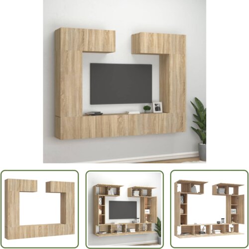 The Living Store Komplet TV omaric 6-delni sonoma hrast inženirski les - Komplet TV Omaric, (21738394) Slike
