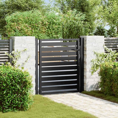  Vrtna vrata s mogućno&scaron;ću zaključavanja crna 100x100 cm aluminijska Cijene