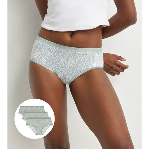 DIM LES POCKETS COTTON BOXER 3x - Women's cotton panties 3 pcs - white - grey - light green Cijene