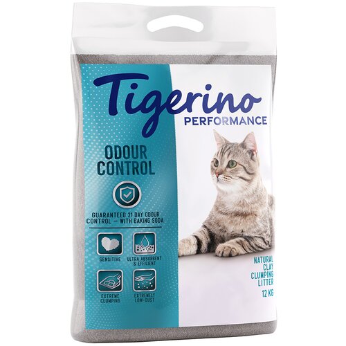 Tigerino Performance Odour Control mačji pesek s sodo – brez dišav - Varčno pakiranje 2 x 12 kg Cene