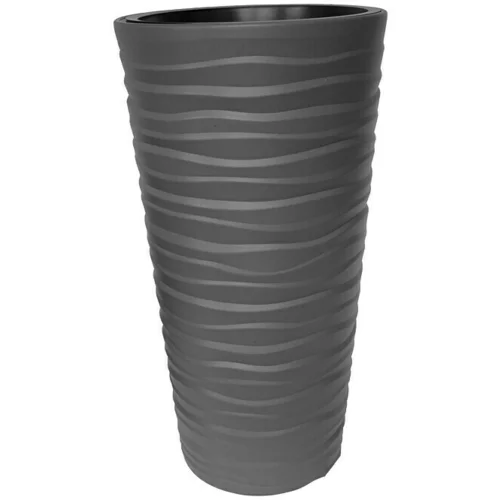  Visoka okrugla posuda za biljke Bora (Vanjska dimenzija (ø x V): 30 x 52 cm, Plastika, Antracit)