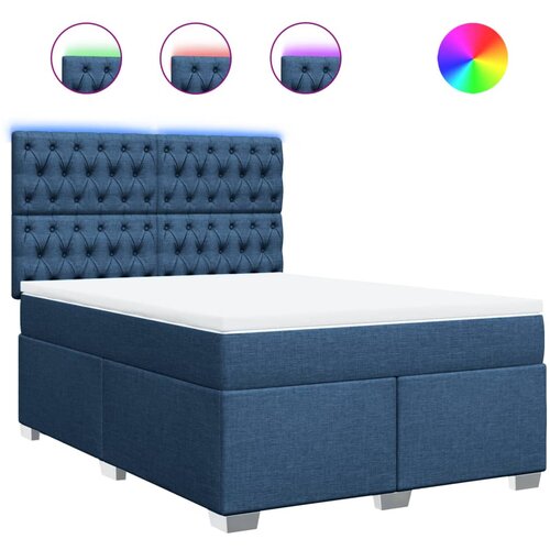 Maison Chic Box spring postelja - Vzmetna postelja z vzmetnico modra 140x190 cm blago SL18199, (21885116) Cene