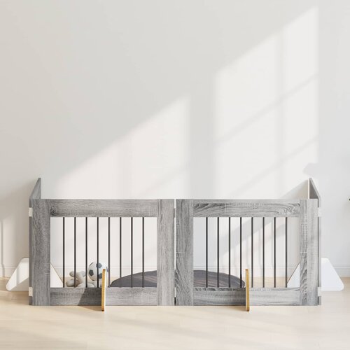  Vrata za pse s postoljem 4 pcs Siva sonoma 80 x 60 cm Cijene