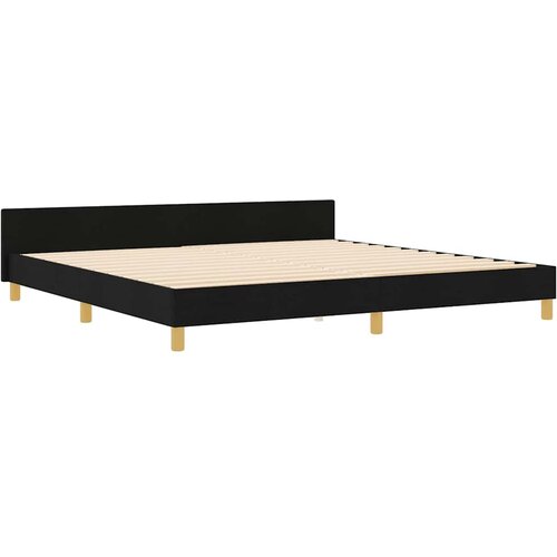  Krevetna konstrukcija s uzglavljem Crna 200 x 200 cm tkanina Slike