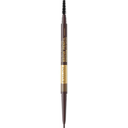 Eveline Cosmetics Micro Precise vodootporna olovka za obrve sa četkicom 2 u 1 nijansa 03 Dark Brown 4 g