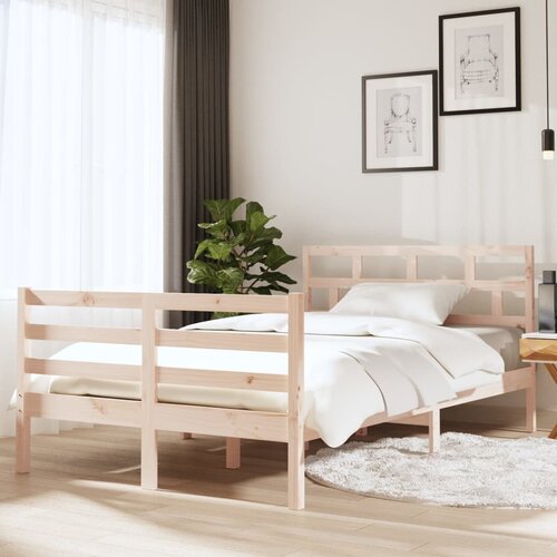 The Living Store Posteljni okvir 120x190 cm trden les - Posteljni Okvir, (21529662) Slike