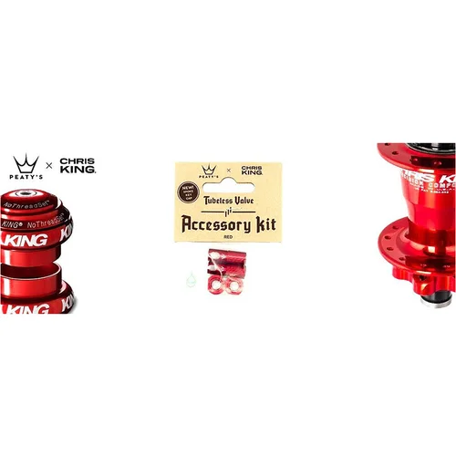 Peaty's Accessory Kit Tubeless Ventila 42Mm Red