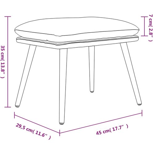  Tabure crvena boja vina 45 x 29,5 x 35 cm od tkanine Slike