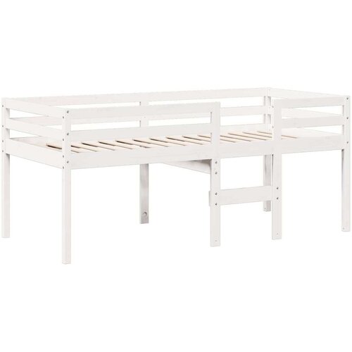 VidaXL Visoki krevet s krovom bijeli 90 x 200 cm od masivne borovine Slike